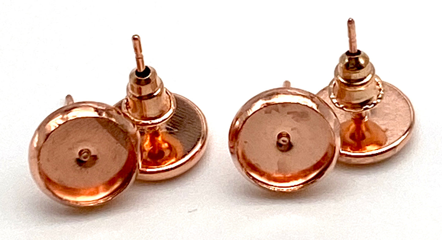 Stud Earring Base-8mm Cabochon