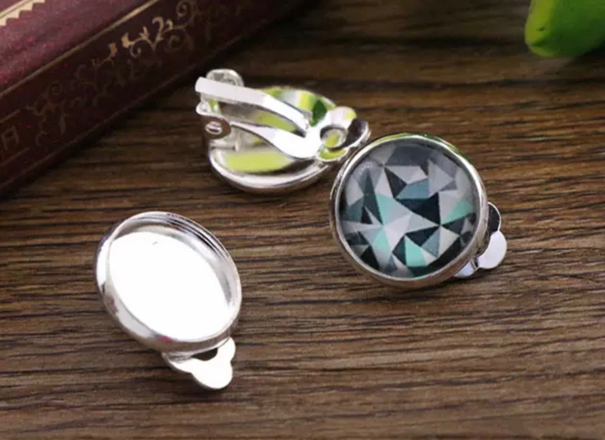 Clip On Earring-12mm Cabochon Base