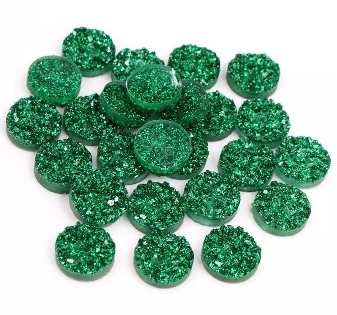 Emerald -8/10/12mm Druzy