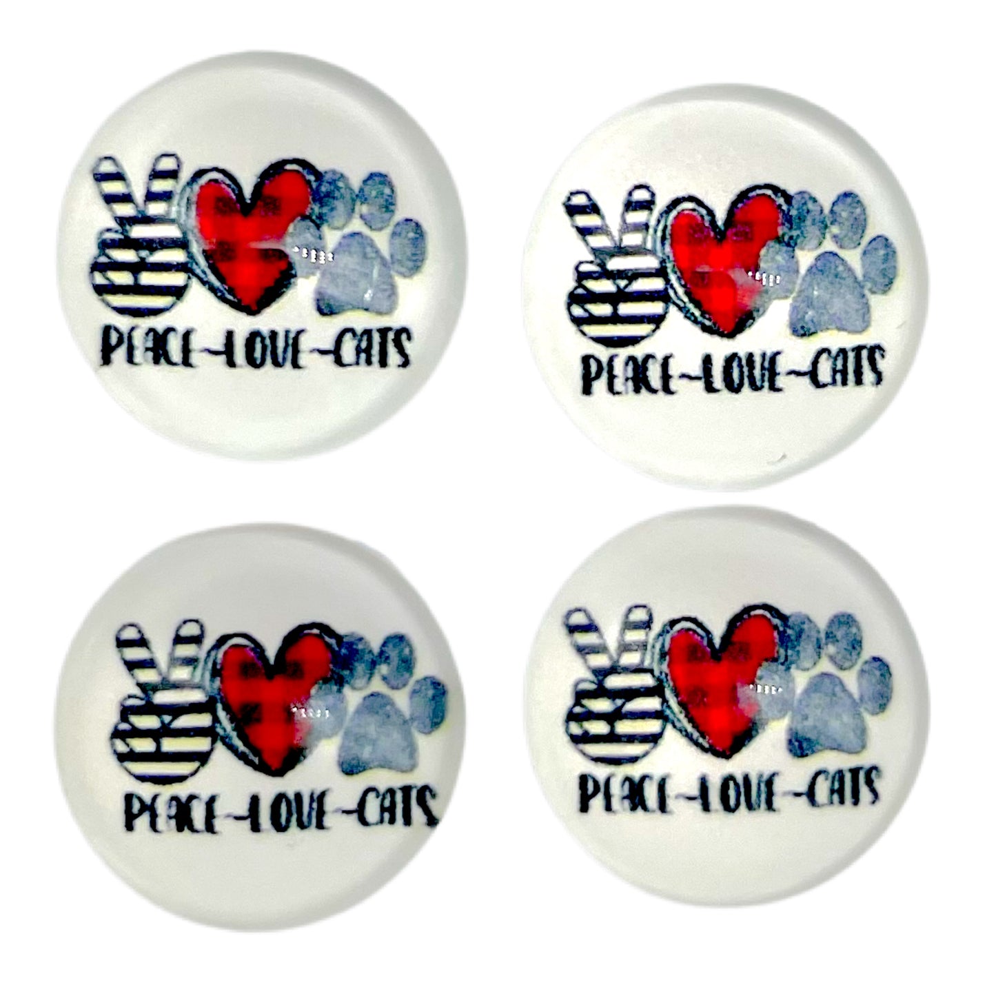 Peace, Love, Cats (Custom) 12mm Glass Cabochon