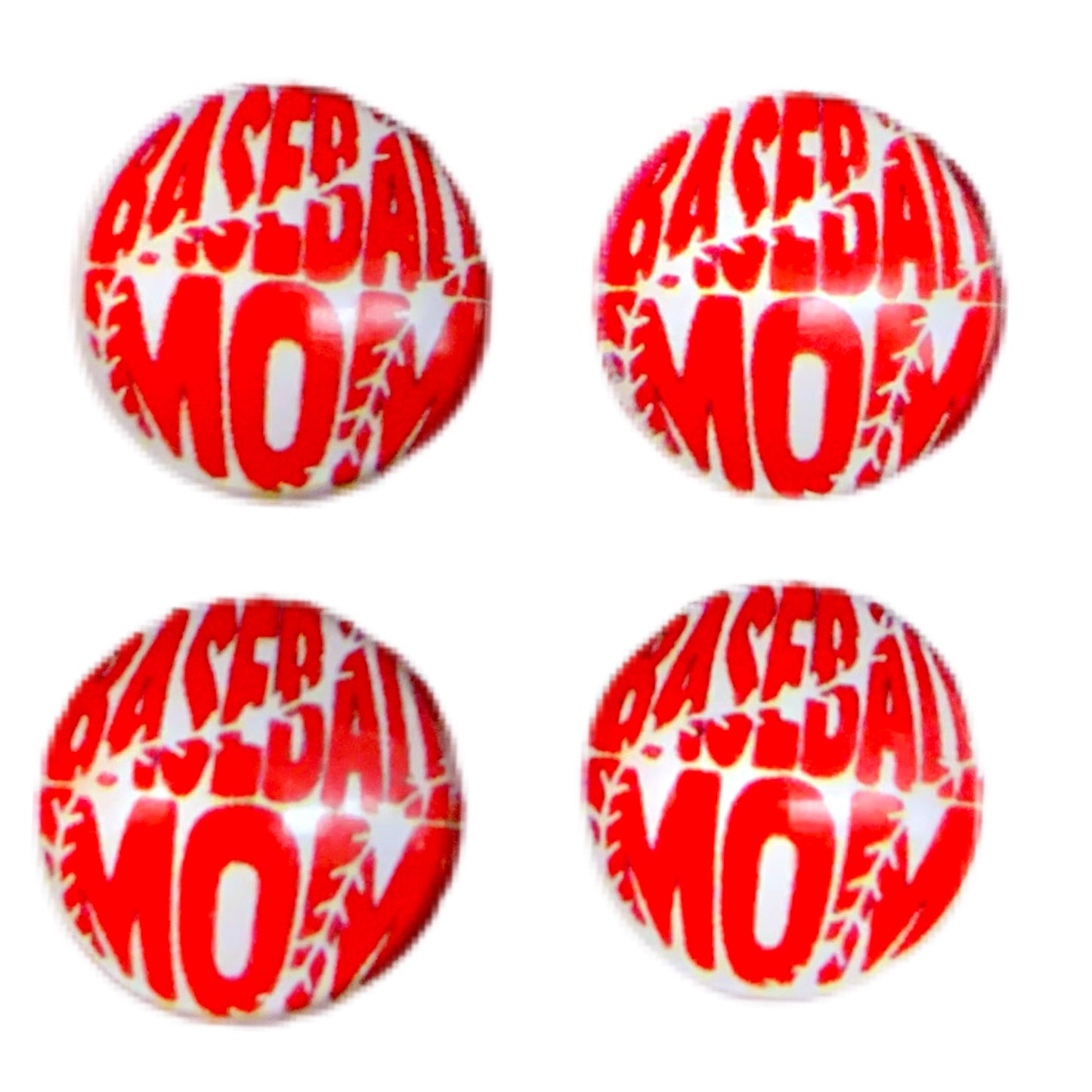 Baseball Mom-Ball (Custom)-12mm Glass Cabochon