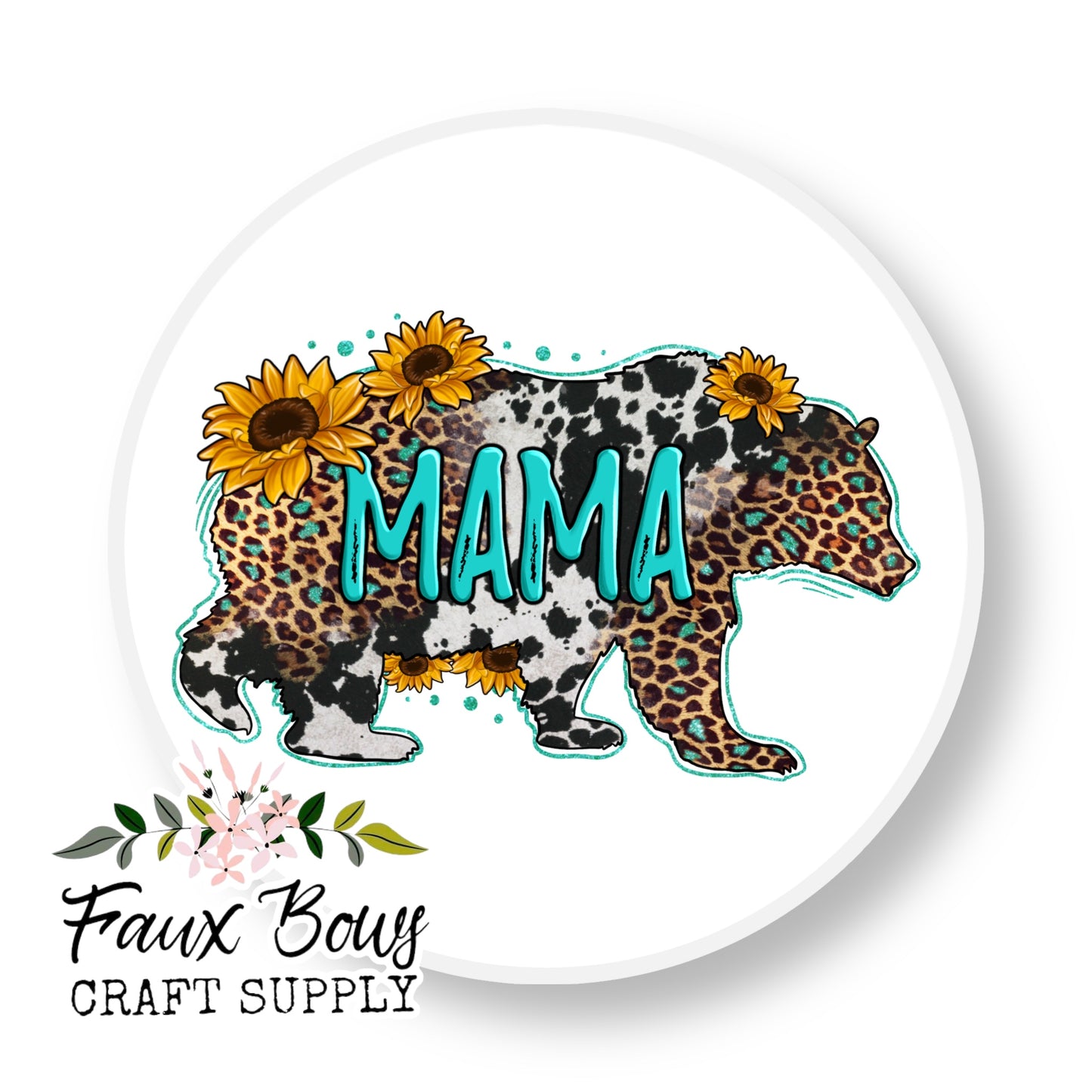 Western Beauty Mama Bear (Custom)-12mm Glass Cabochon