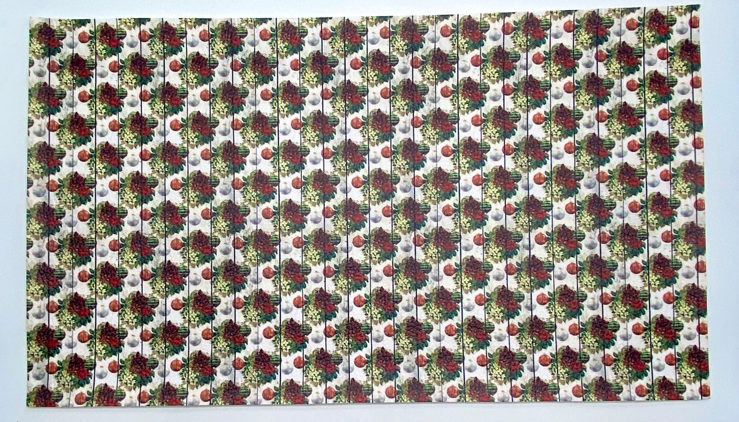 Holiday Greetings Pebbled Faux Leather Sheet (Custom Print)