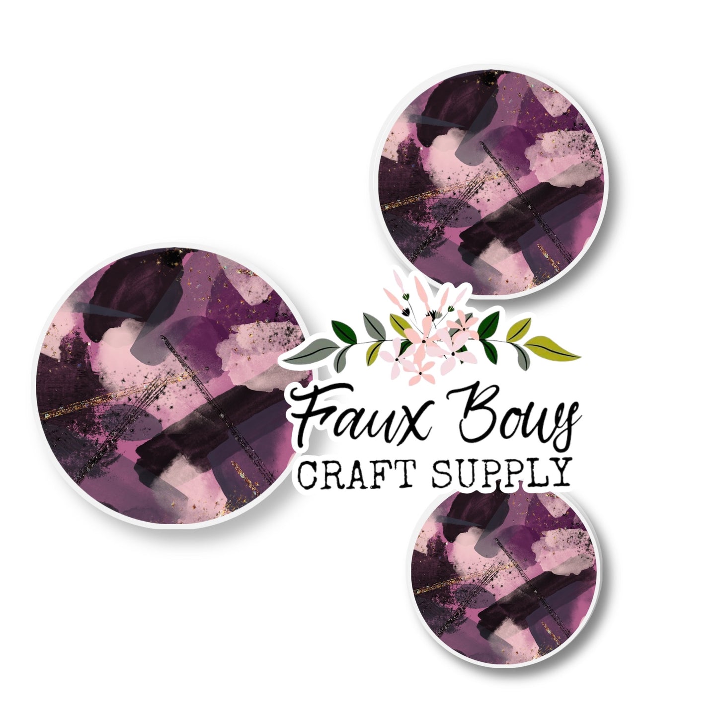 Purple Splash Printed (Custom)-8/10/12mm Glass Cabochon