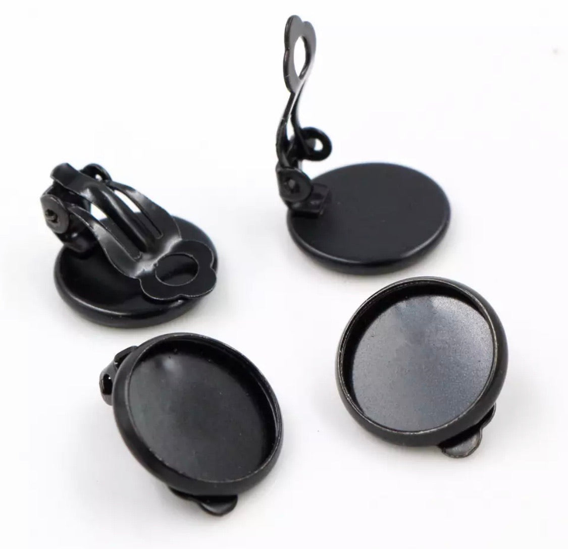 Clip On Earring-12mm Cabochon Base