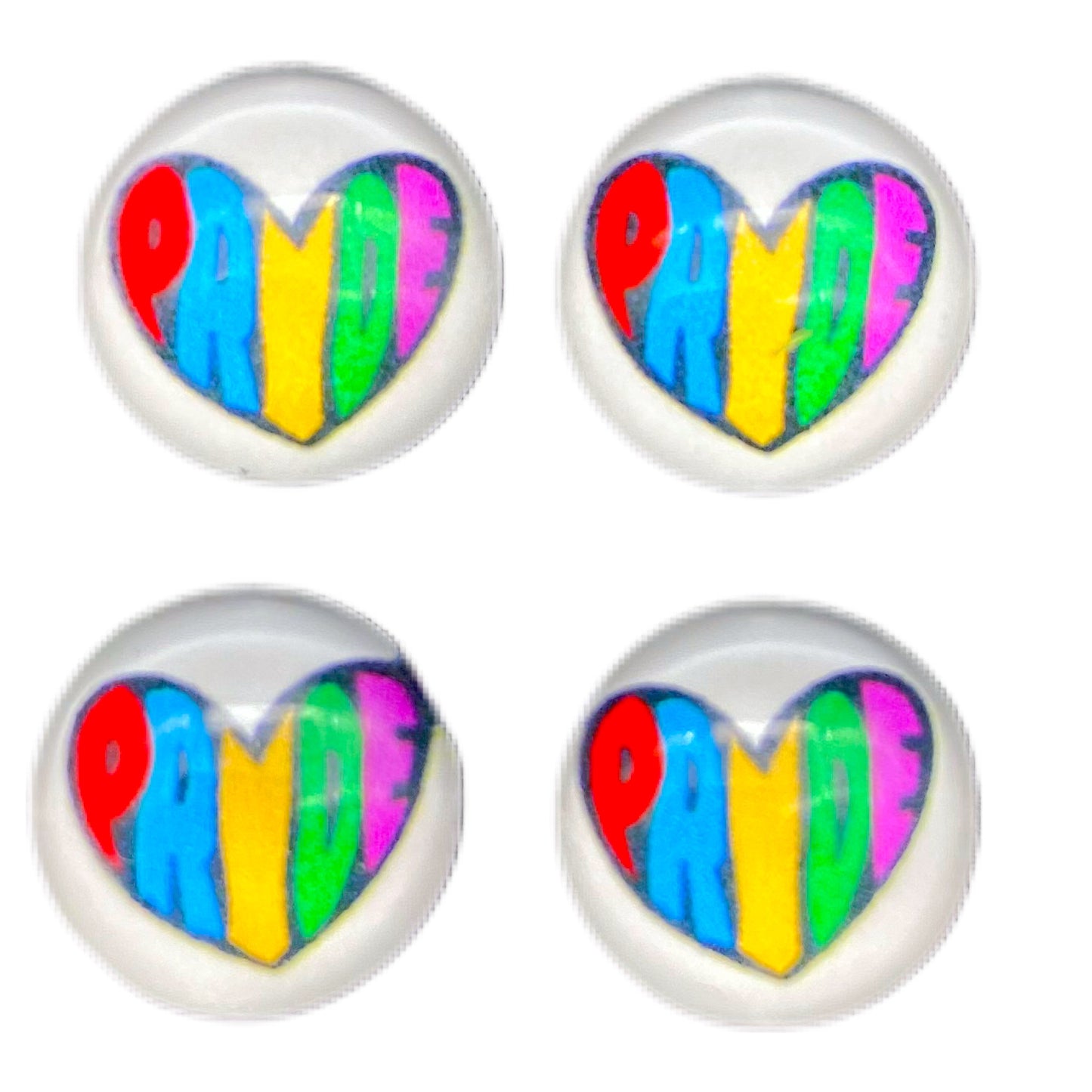 Pride Heart (Custom)-12mm Glass Cabochon