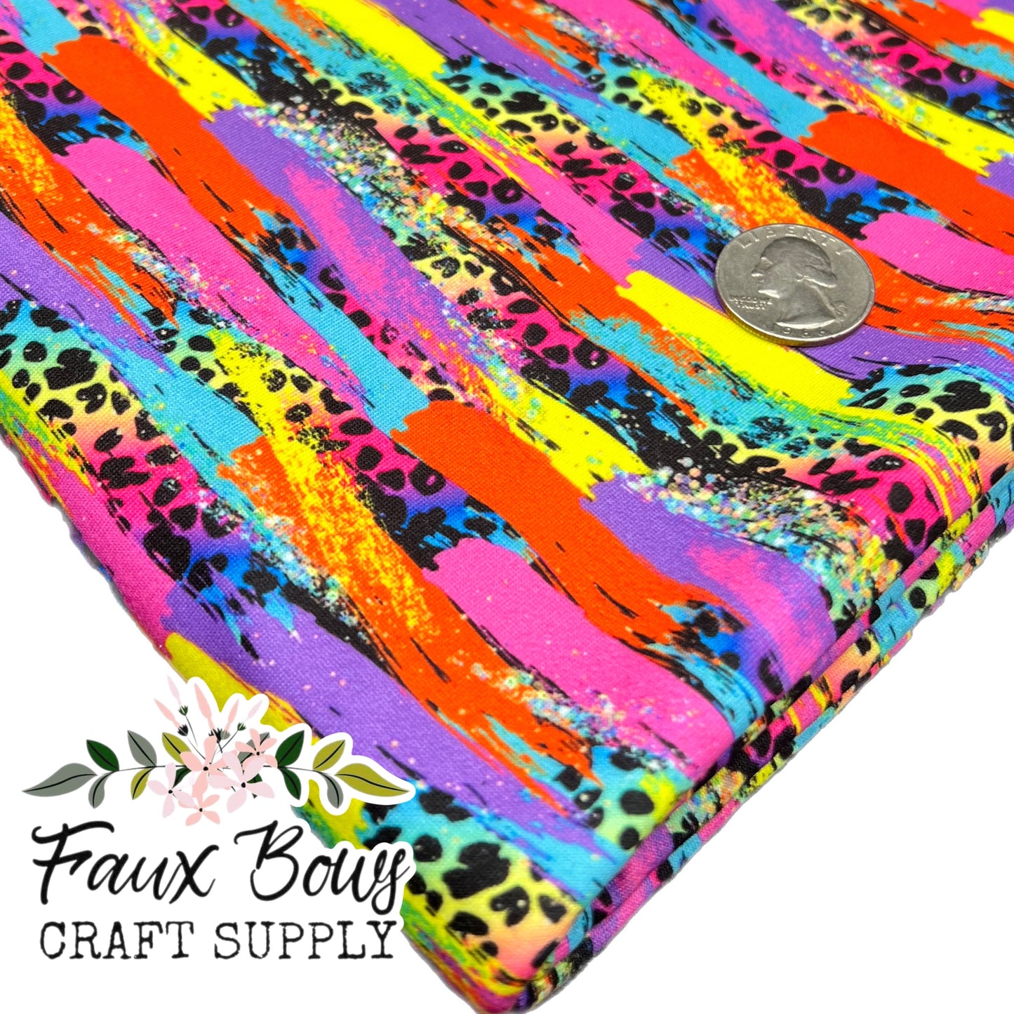 Lisa Vibe Brushstroke Printed Fabric- Ribbed Bullet/DBP/Leather