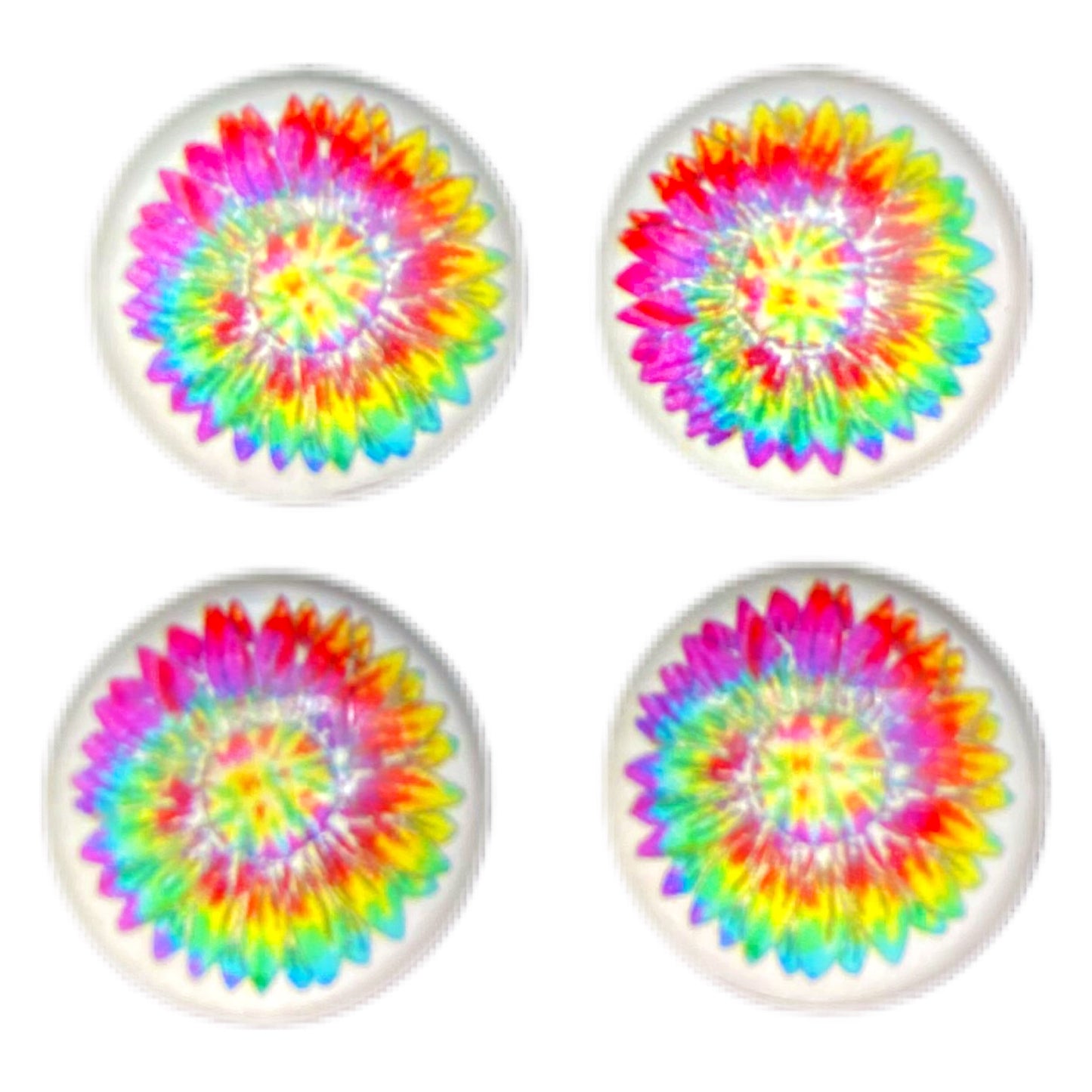 Tie Dye Flower (Custom)-12mm Glass Cabochon