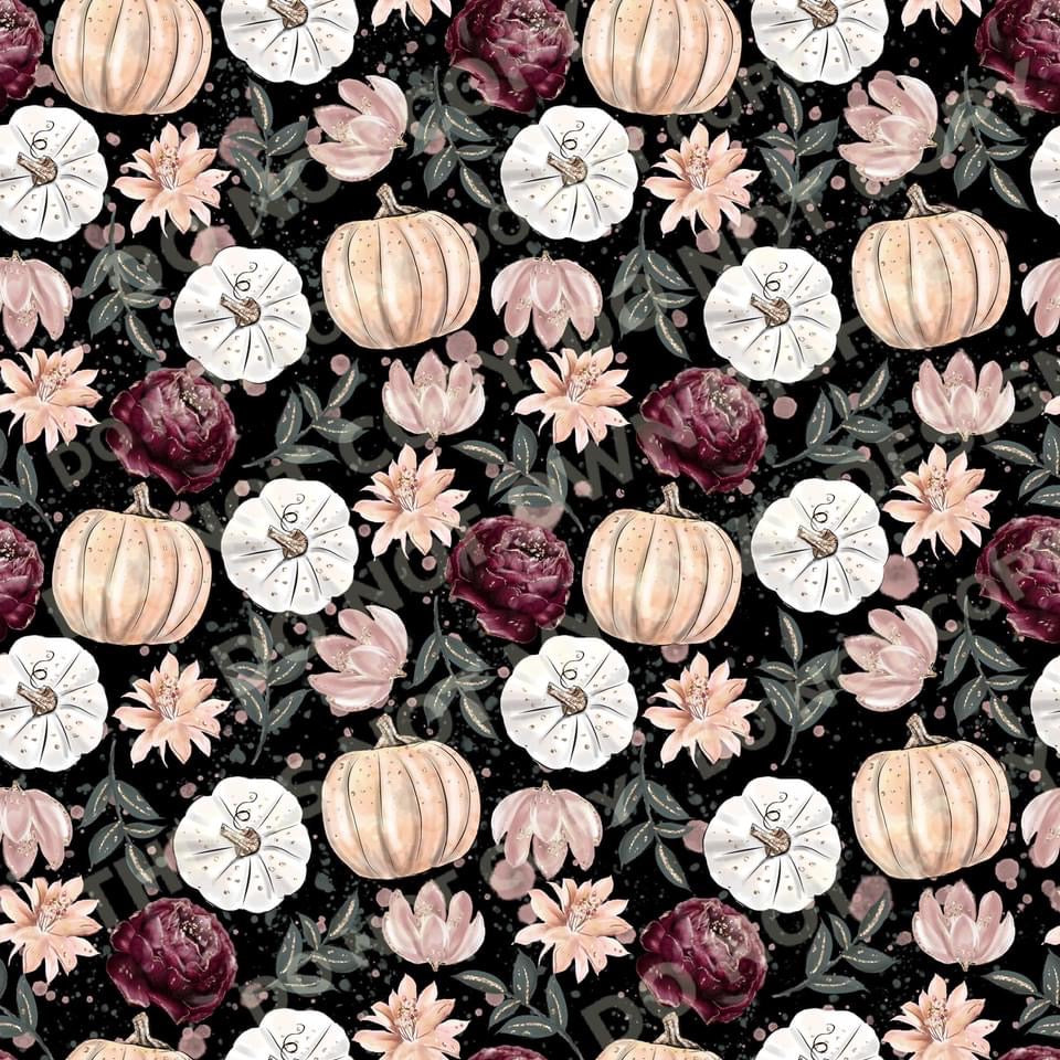 Pretty Pumpkins Printed Fabric Ribbed Knit/Bullet/DBP/Scuba/Leather
