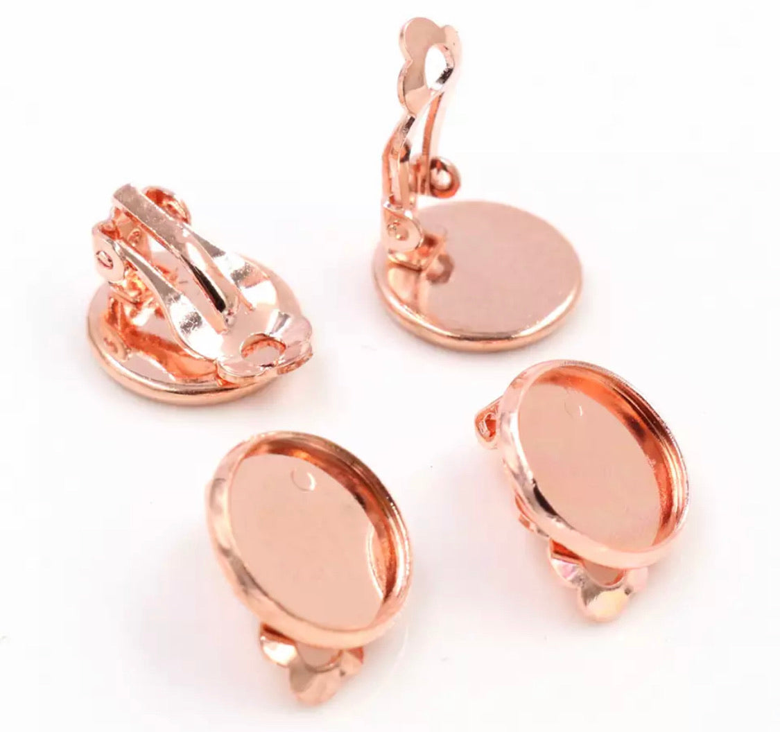 Clip On Earrings-10mm Cabochon