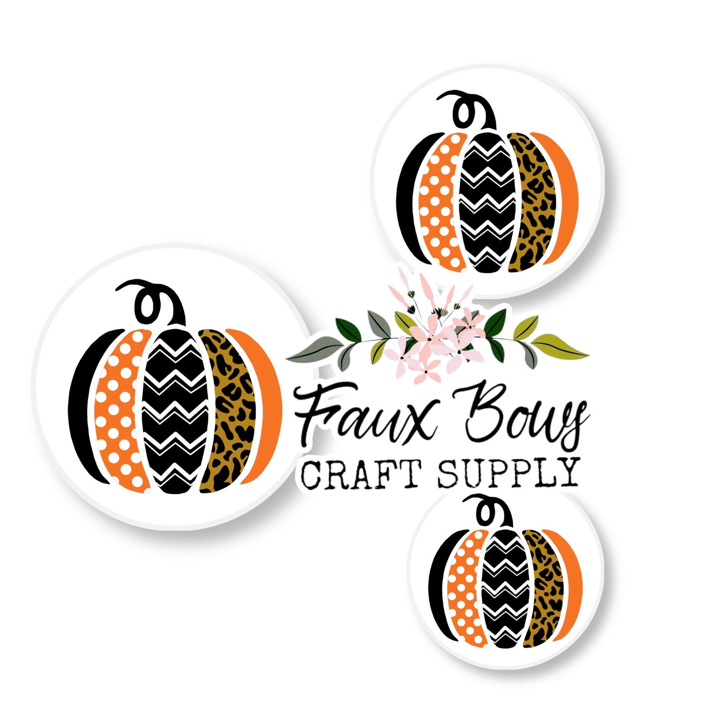 Patterned Pumkpin (Custom)-8/10/12mm Glass Cabochon