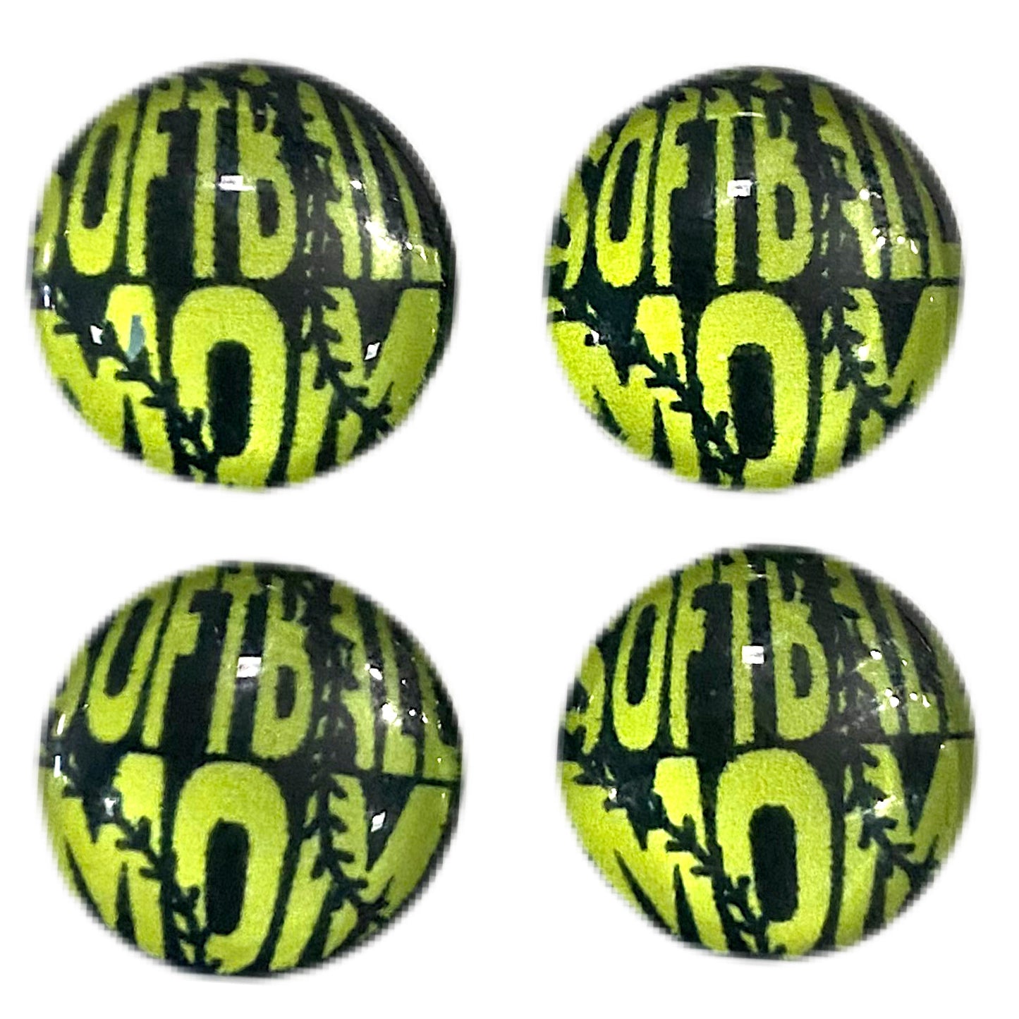 Softball Mom-Ball (Custom)-12mm Glass Cabochon