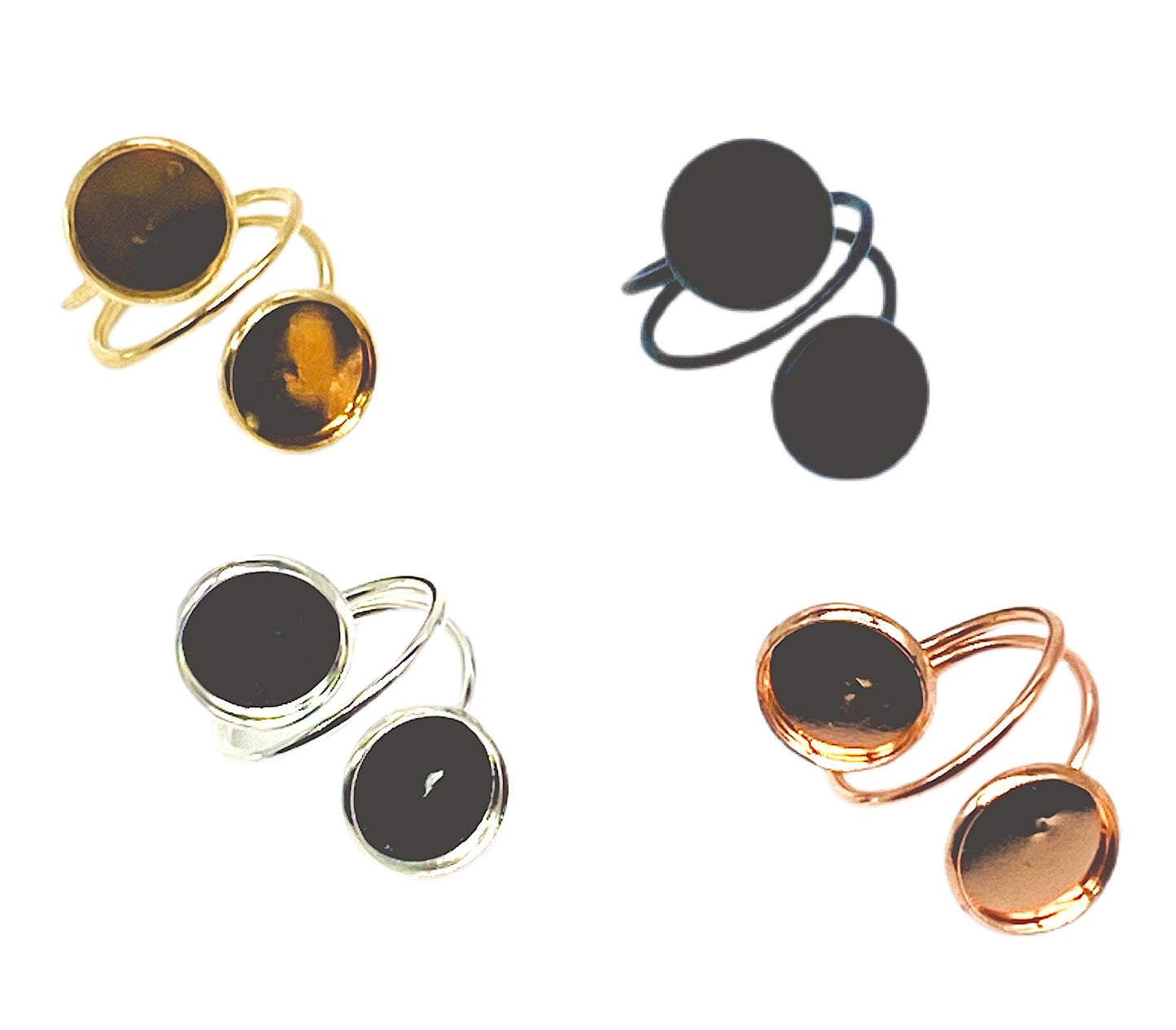 Ring with 12mm Double Cabochon Base