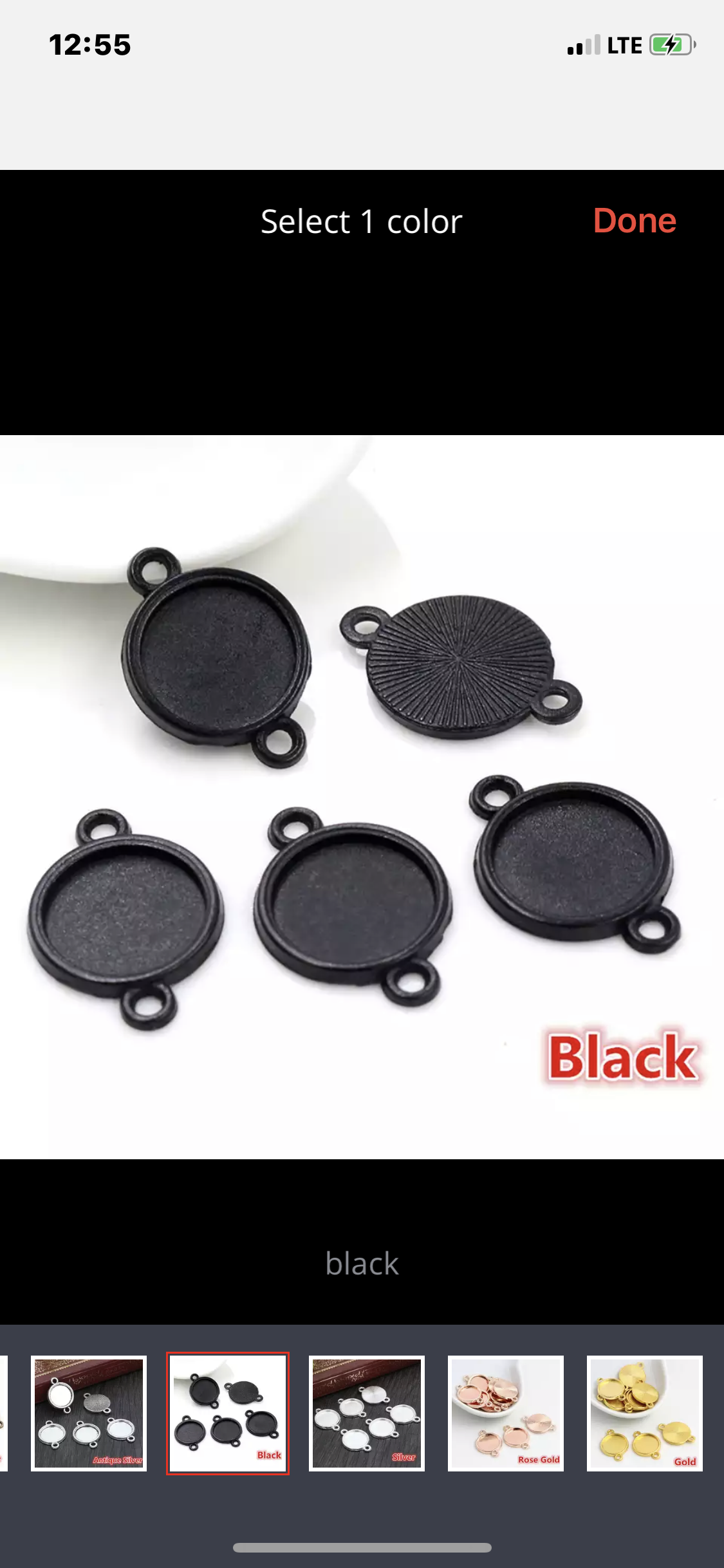 Double Loop Pendant Bezel-12mm Cabochon Base
