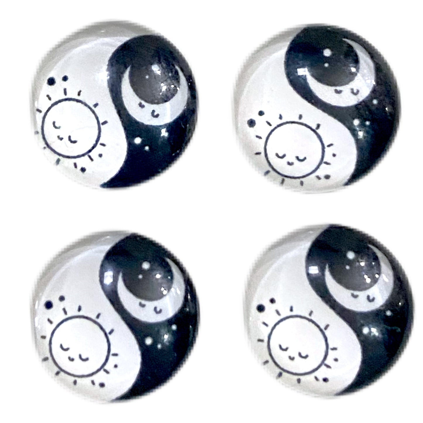 Yin and Yang Sky (Custom)-12mm Glass Cabochon
