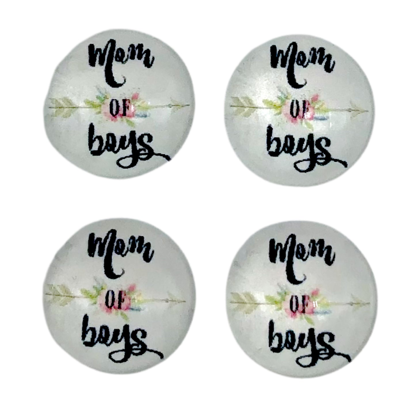 Mom of Boys-12mm Glass Cabochon