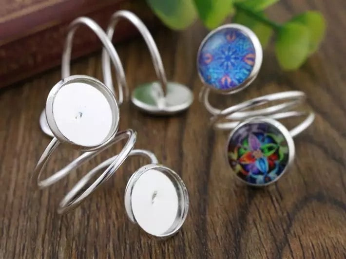Ring with 12mm Double Cabochon Base