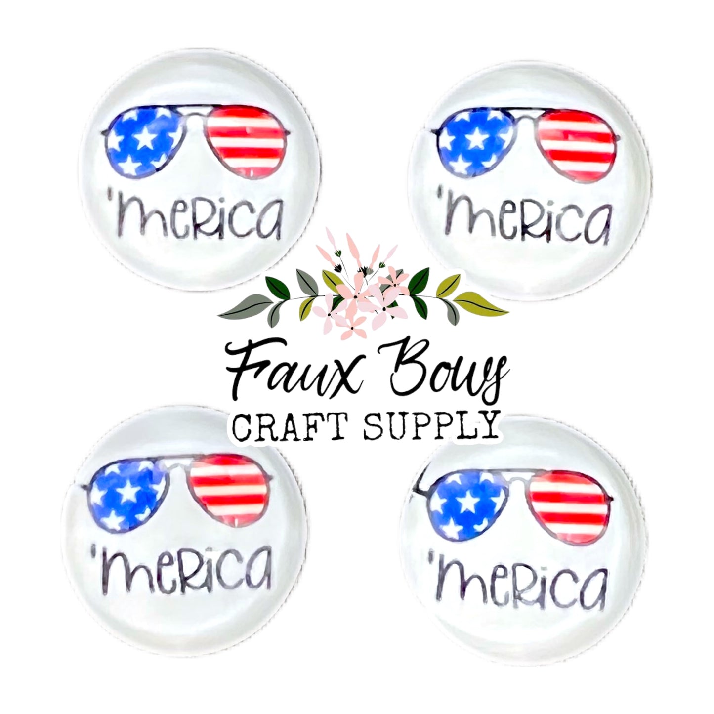 ‘Merica Sunglasses (Custom)-12mm Glass Cabochon