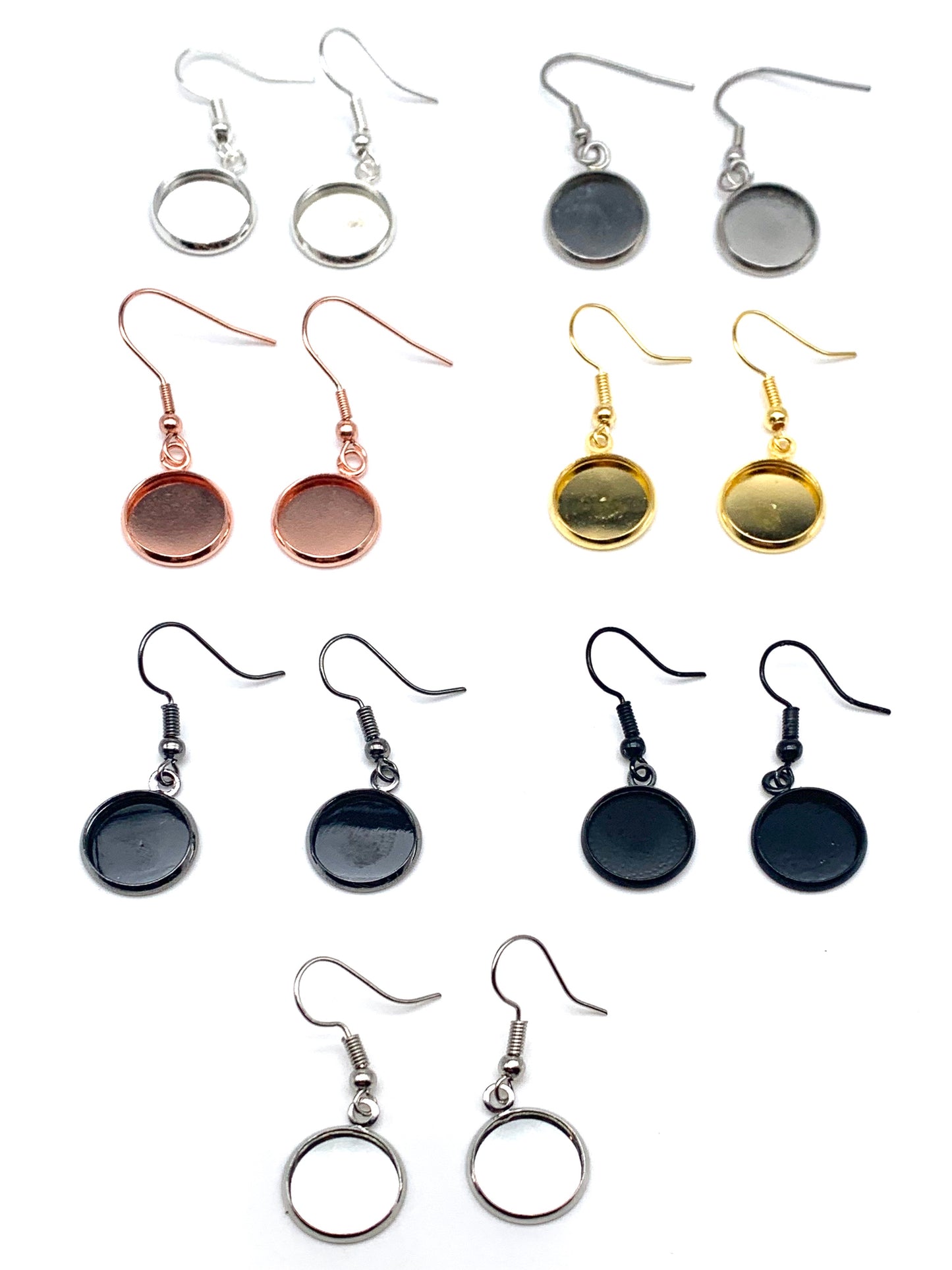 12mm Cabochon Base Dangle Earring Hooks