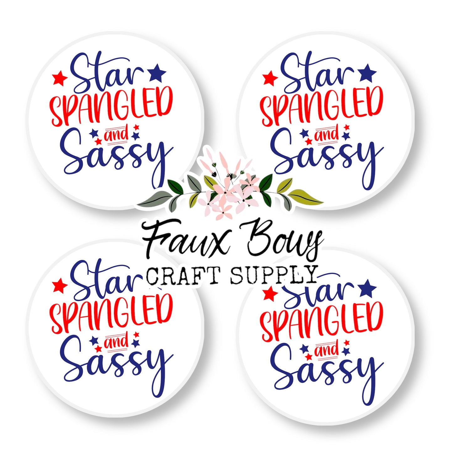 Star Spangled and Sassy (Custom)-12mm Glass Cabochon