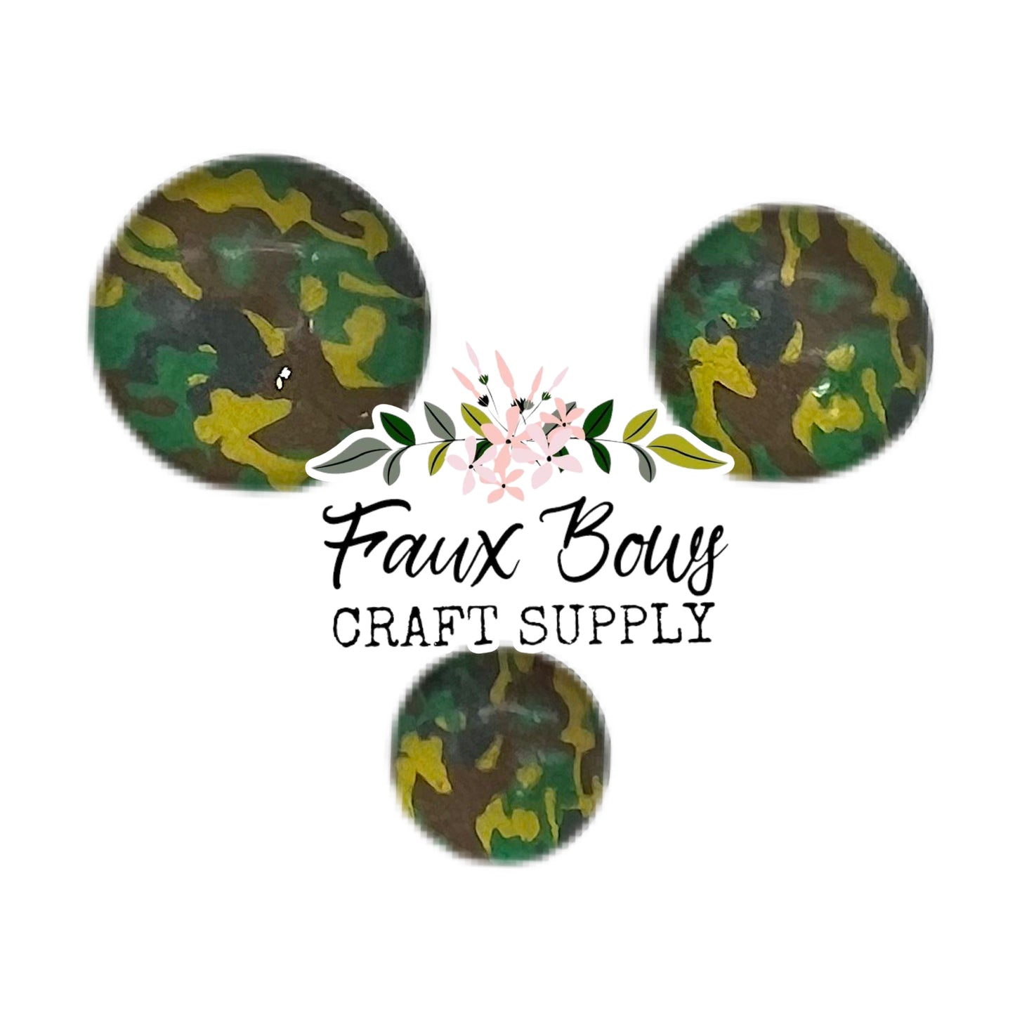 Camo-8/10/12mm Glass Cabochon