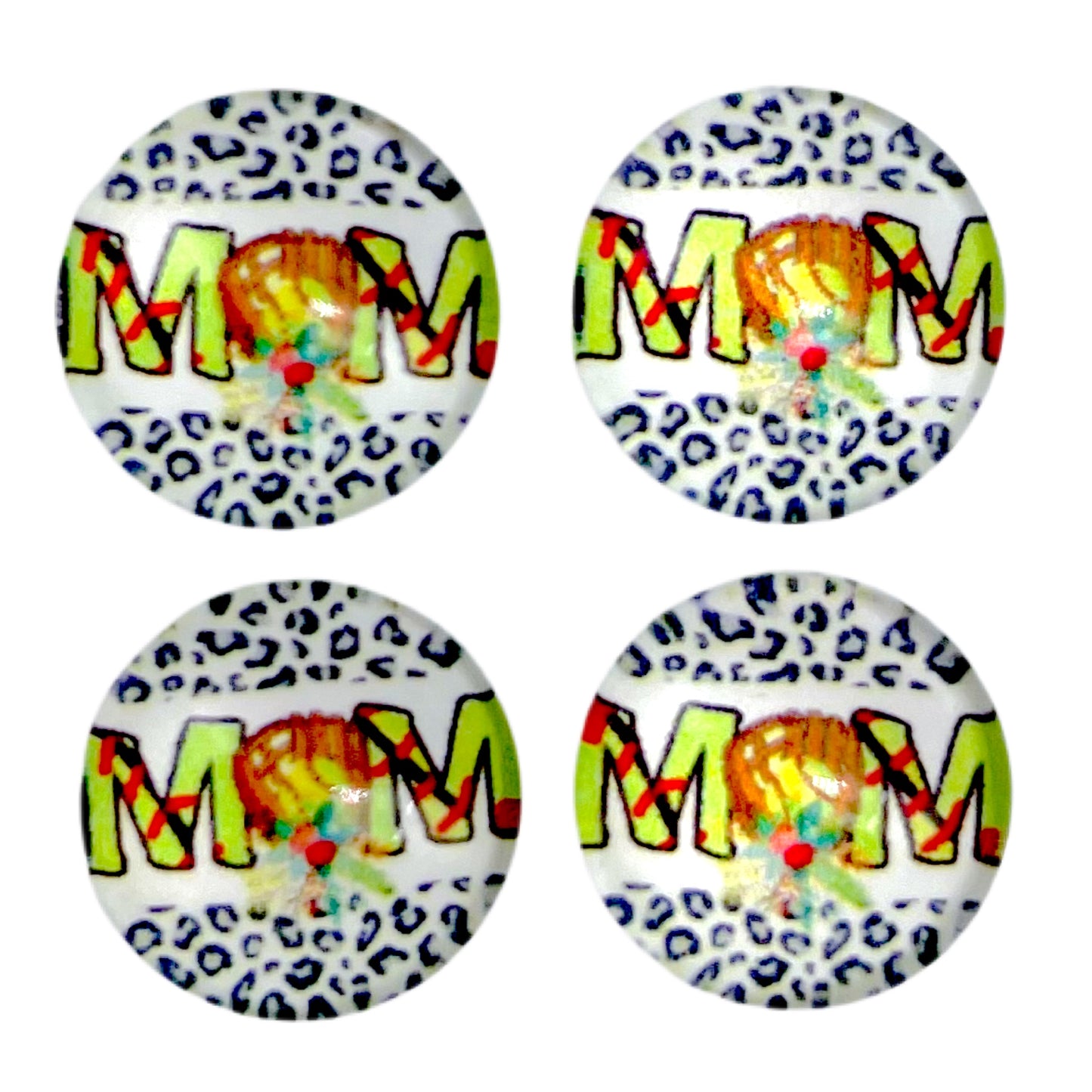 Cheetah Softball Mom (Custom) 12mm Glass Cabochon
