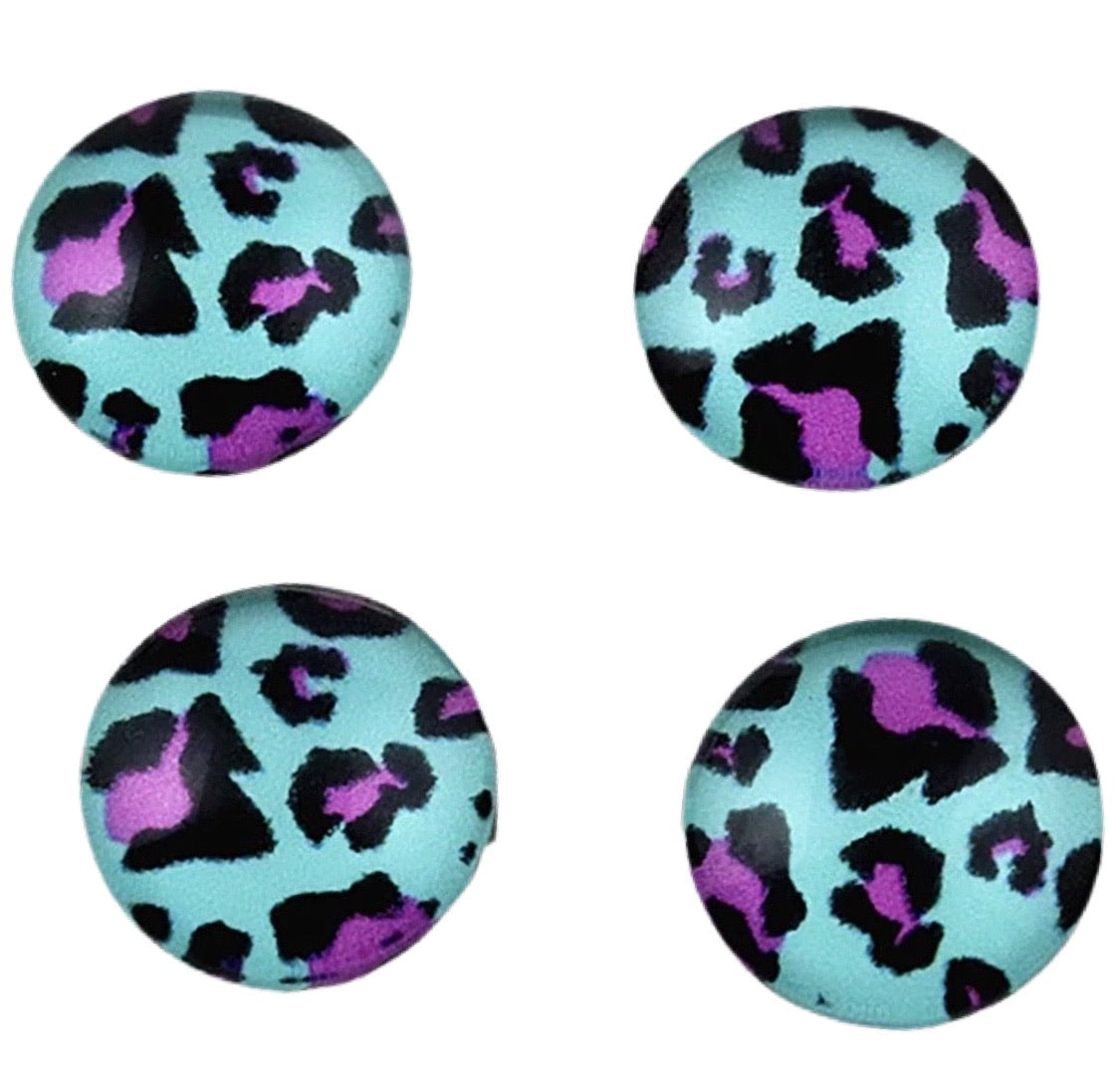 Blue Cheetah-8/12mm Glass Cabochon