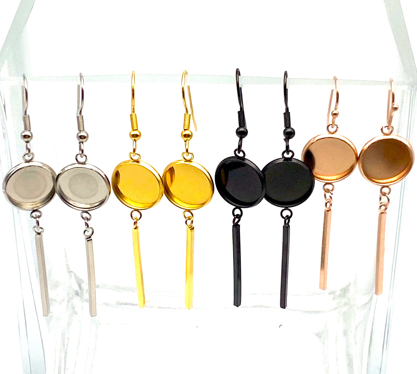 Bohemian Dangle-12mm Cabochon Base (Pair)