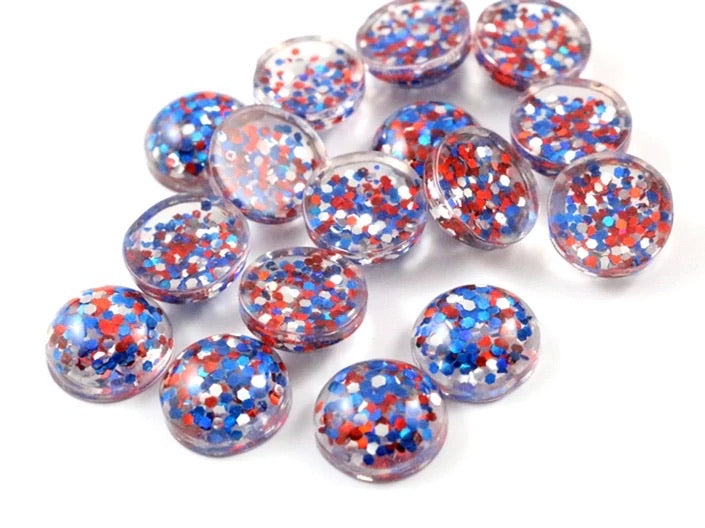 🇺🇸Patriotic Glitter-12mm Cabochon