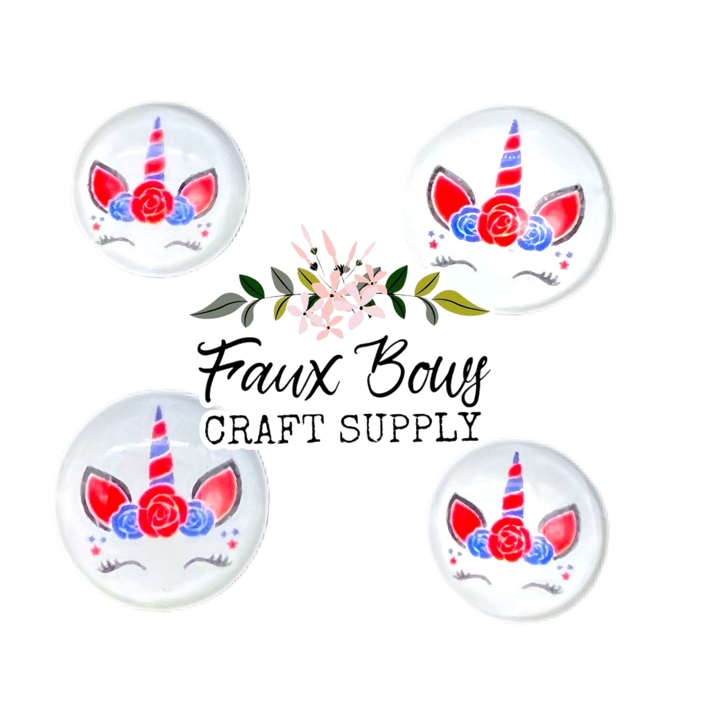 Patriotic Unicorn (Custom)-10/12mm Glass Cabochon
