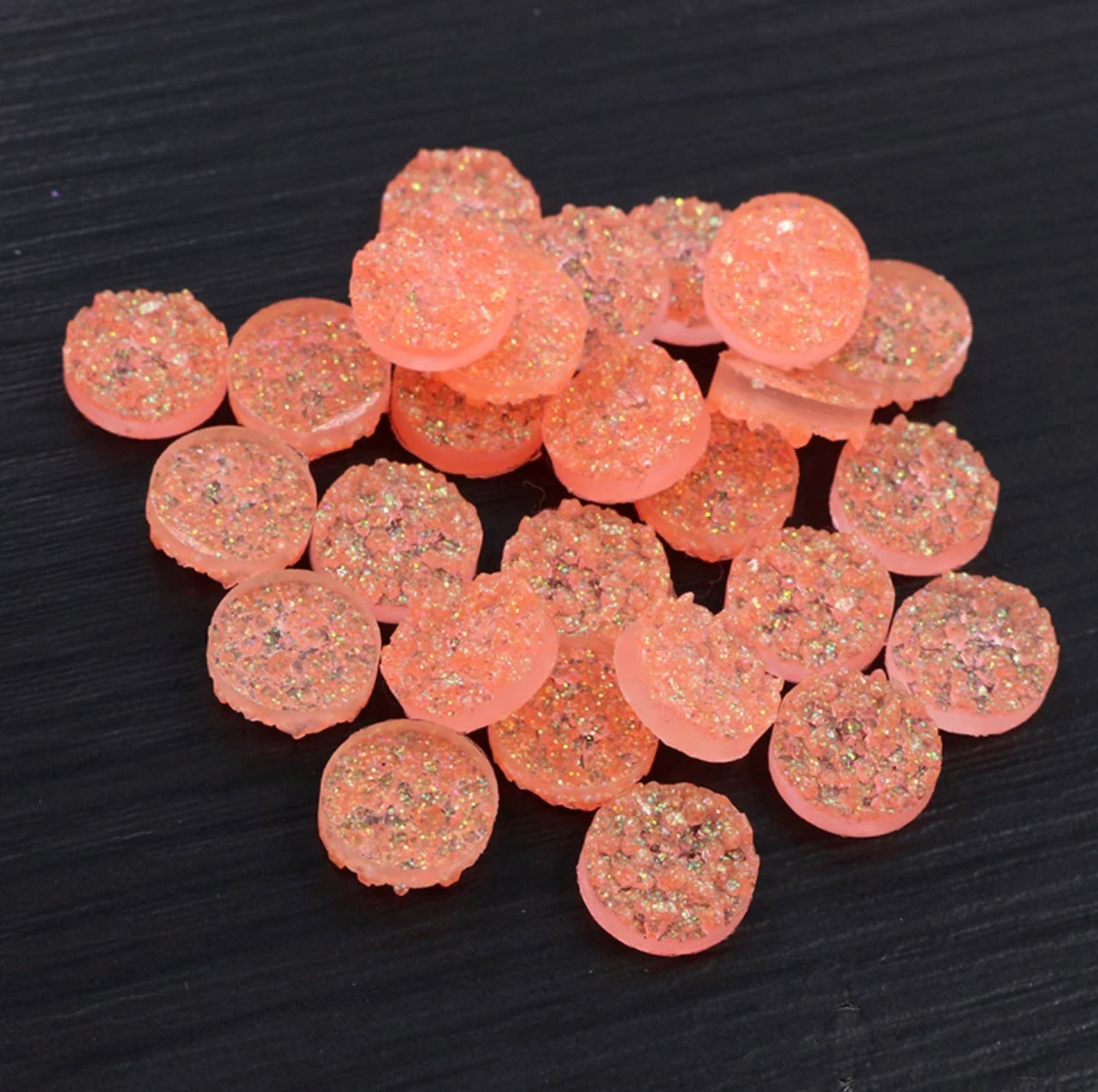 Sparkling Grapefruit-8/10/12mm Druzy Cabochon