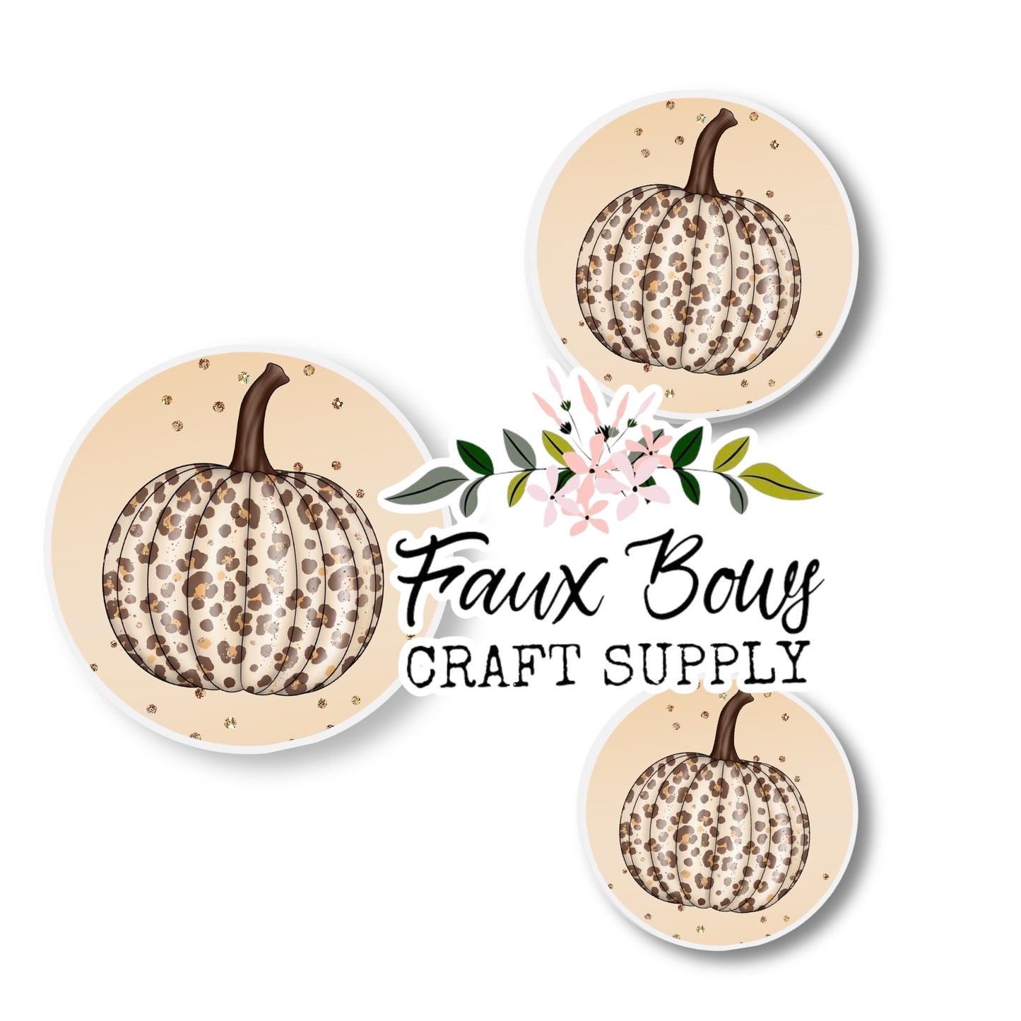 Neutral Cheetah Pumpkin (Custom)-8/10/12mm Glass Cabochon