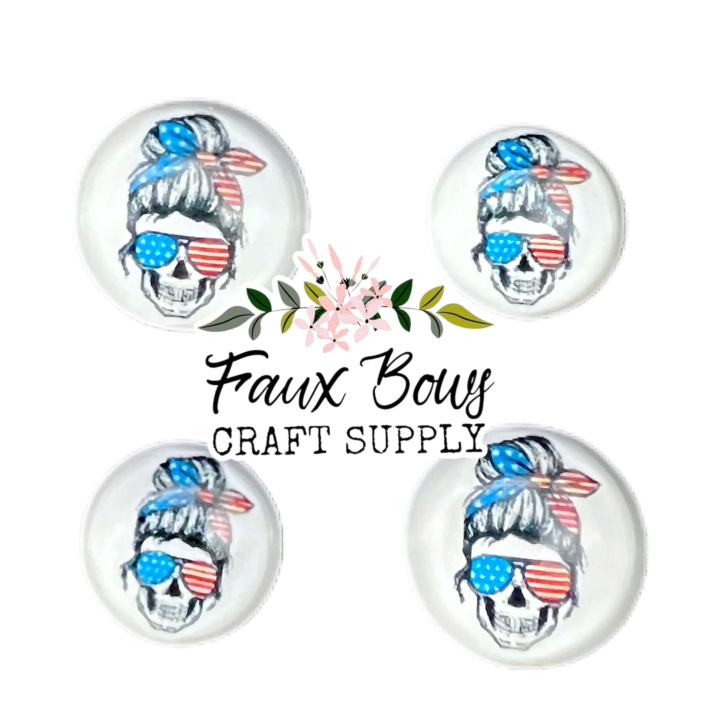 Patriotic Girl-12mm Glass Cabochon
