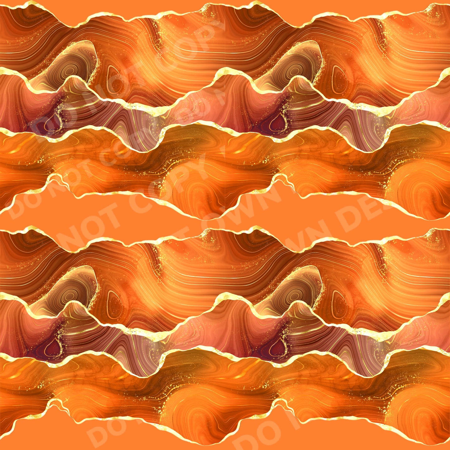 Orange Geode Agate Printed Fabric Ribbed Knit/Bullet/DBP/Scuba/Leather