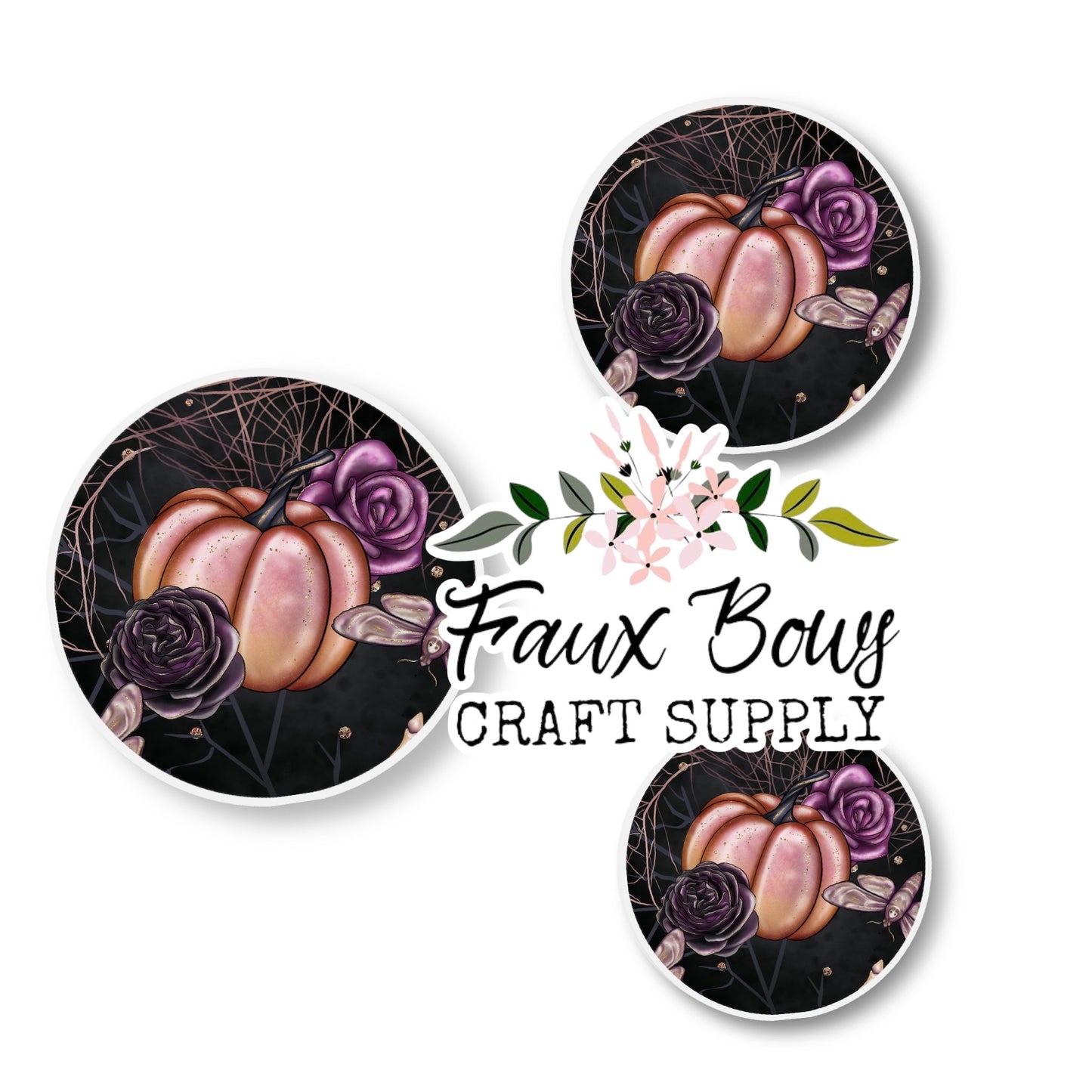 Spooky Midnight Pumpkin (Custom)-8/10/12mm Glass Cabochon