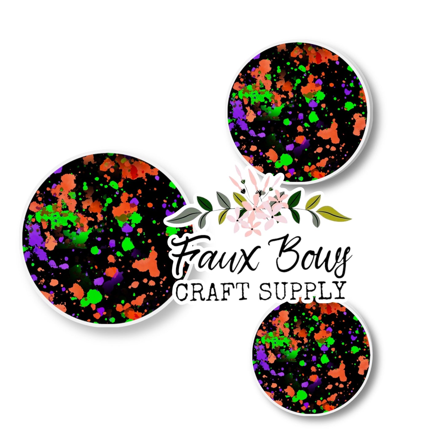 Halloween Splatter (Custom)-8/10/12mm Glass Cabochon