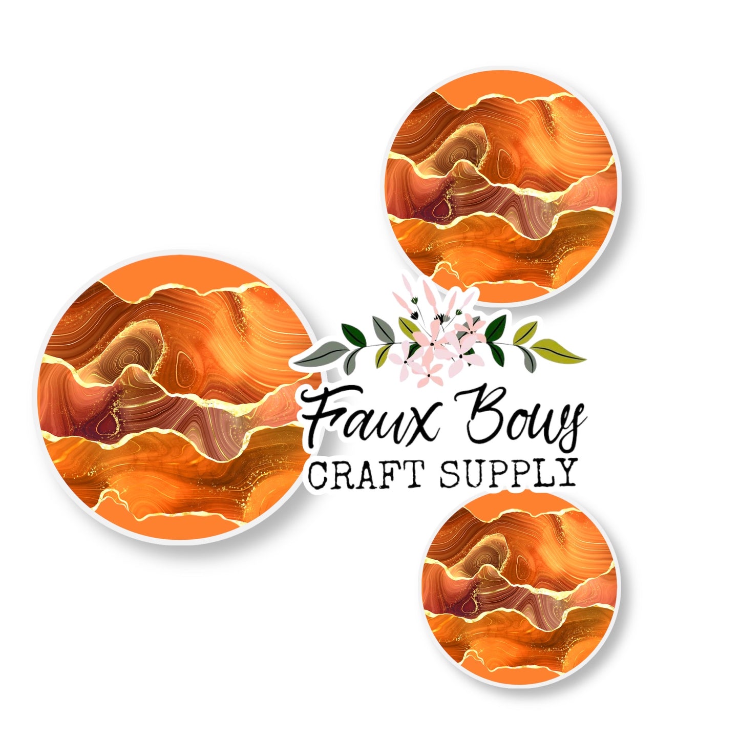 Orange Geode Agate (Custom)-8/10/12mm Glass Cabochon