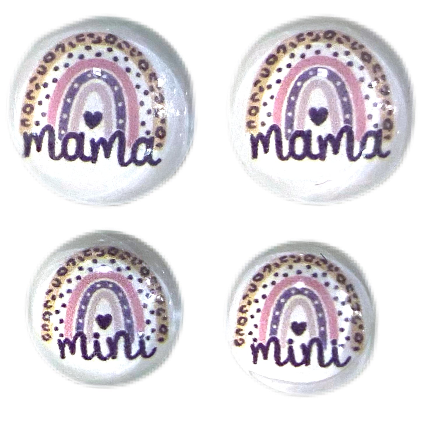 Mama/Mini Rainbow (Custom)-10/12mm Glass Cabochon