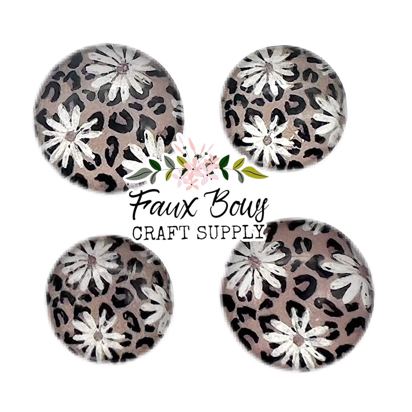 Leopard Daisies (Custom)-8/10/12mm Glass Cabochon