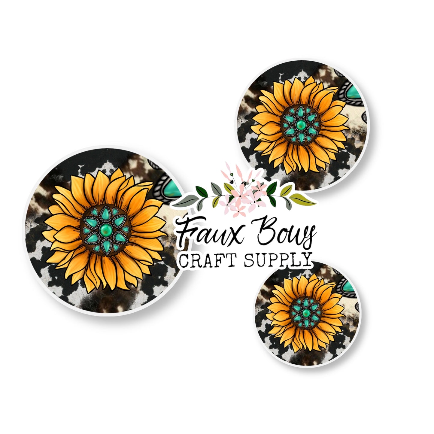 Western Beauty Sunflower (Custom)-8/10/12mm Glass Cabochon