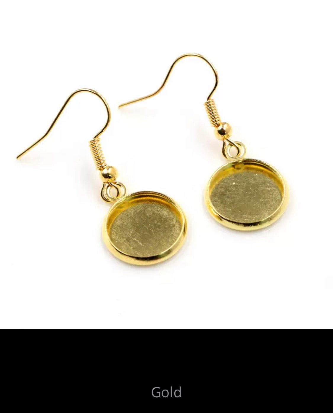 12mm Cabochon Base Dangle Earring Hooks