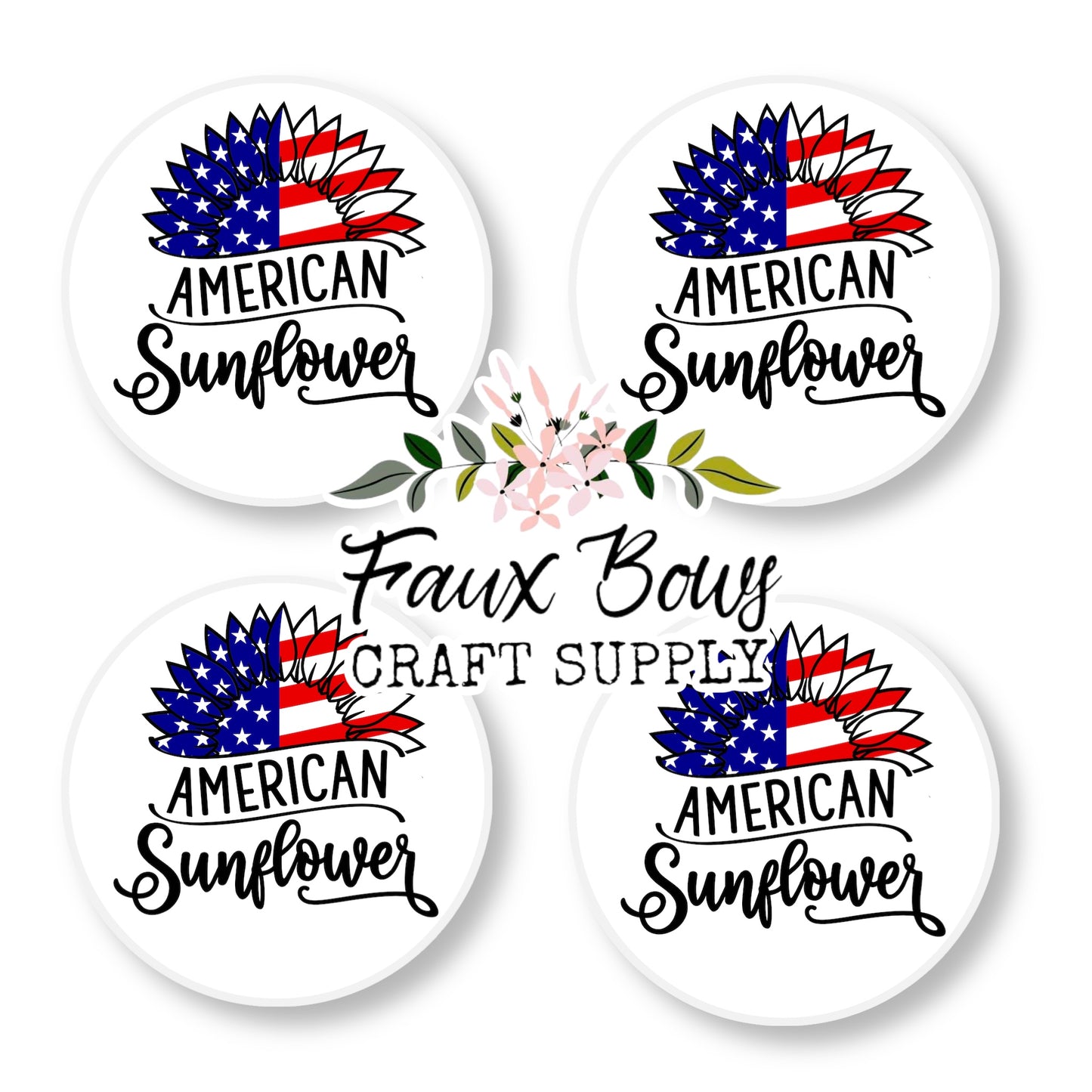 American Sunflower(Custom)-12mm Glass Cabochon