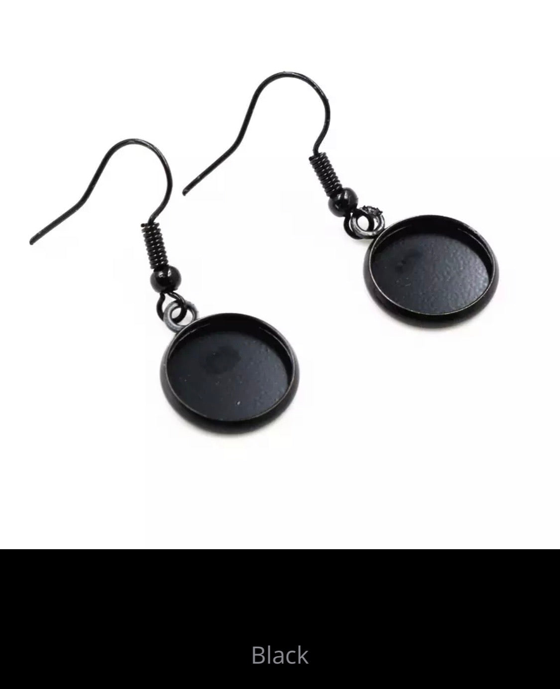 12mm Cabochon Base Dangle Earring Hooks