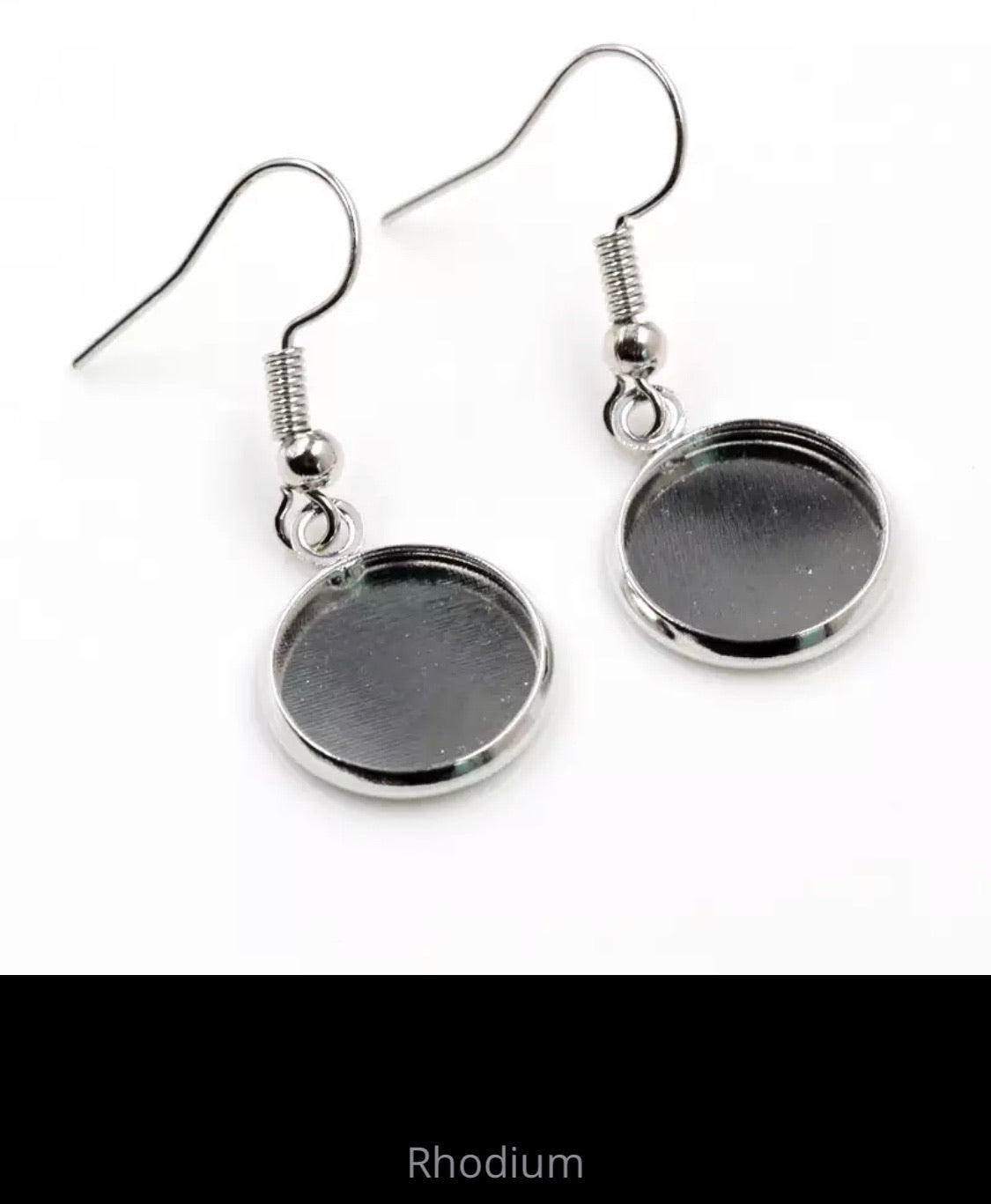 12mm Cabochon Base Dangle Earring Hooks