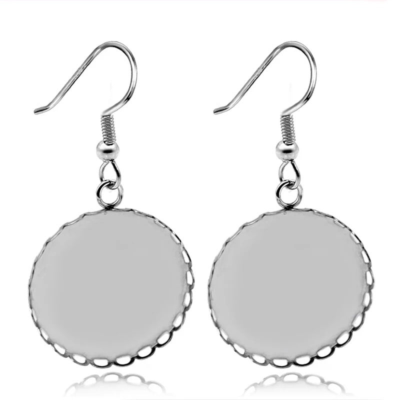 Loop Dangle-12mm Stainless Steel Earring Base (Pair)