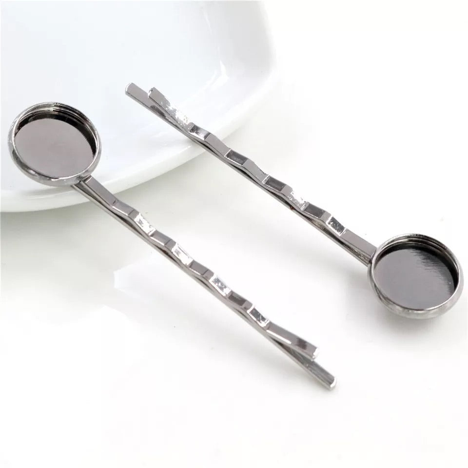 Bobby Pin-12mm Cabochon Base