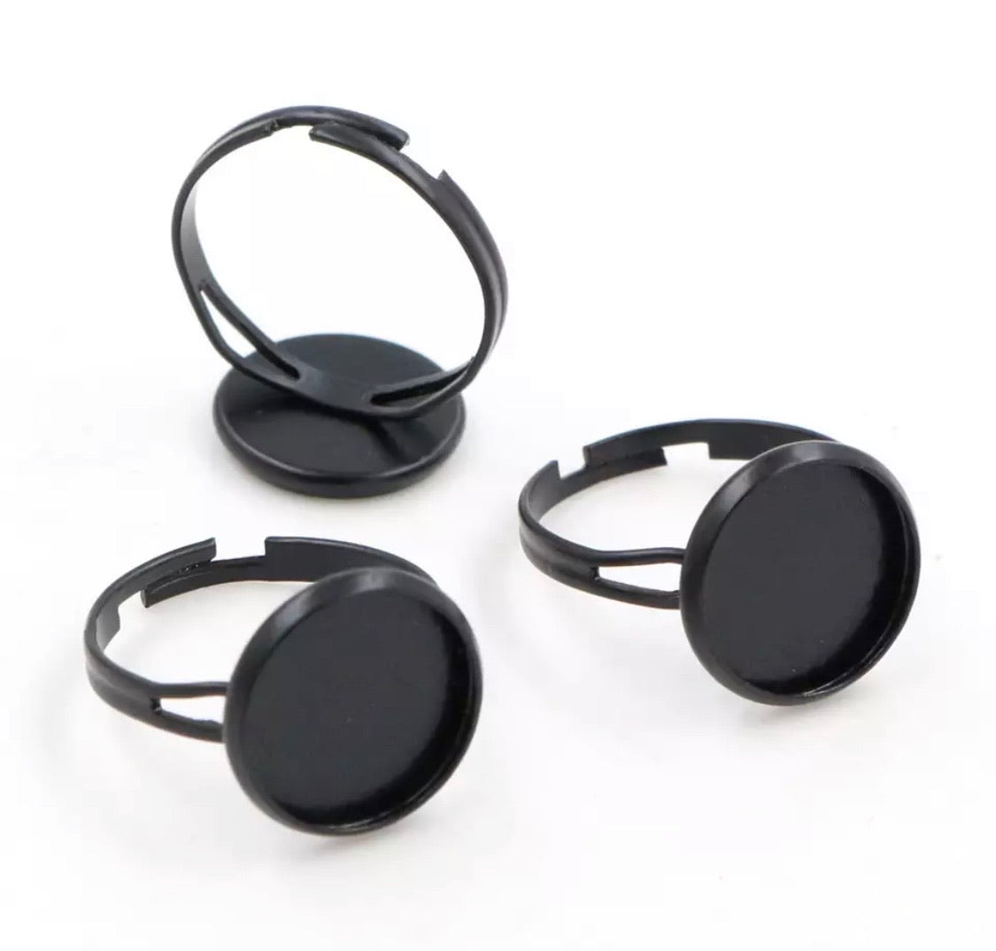 Adjustable Ring with 12mm Cabochon Base