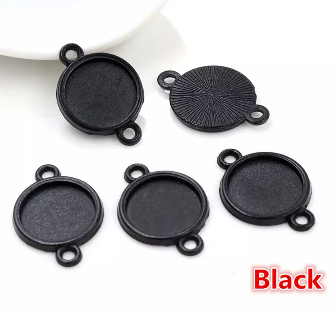 Double Loop Pendant Bezel-12mm Cabochon Base