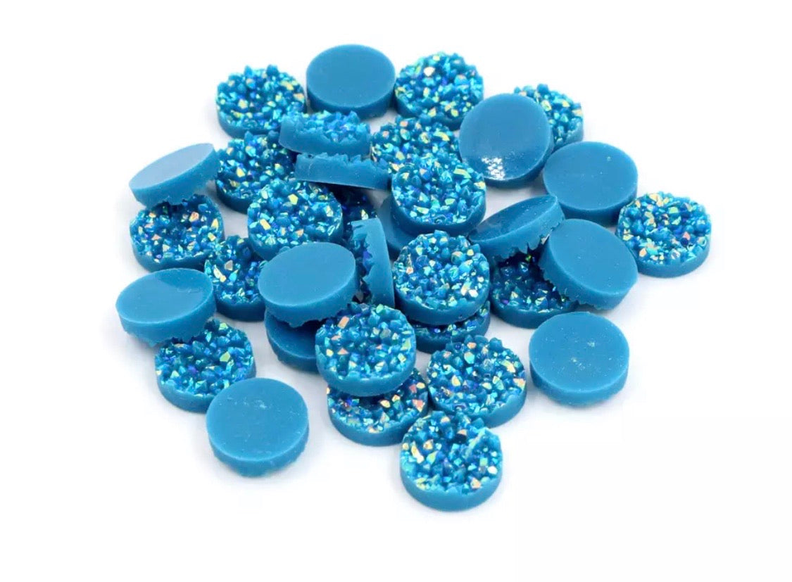 Turquoise-8/10/12mm Druzy Cabochon