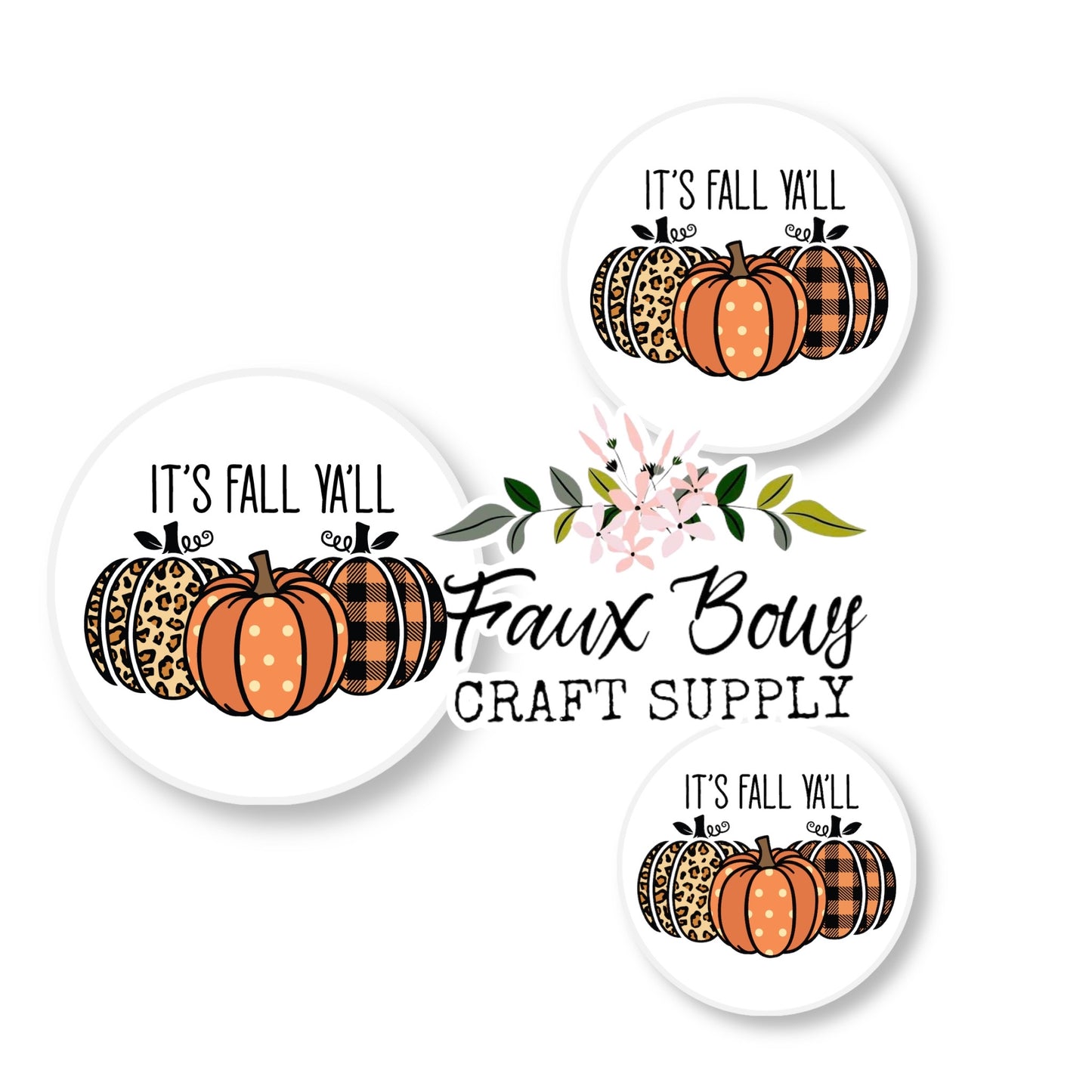 Fall Ya'll Pumpkins (Custom)-10/12mm Glass Cabochon